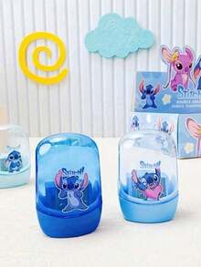 1pc/2pcs Stitch Pencil Sharpener - Cute Cartoon Design, Plastic Material, 3 Color Options (Blue/Pink/Transparent) - Fan's School, Office And Birthday Gift Favorite - Multicolor - View 2