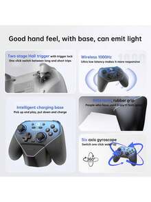 GAMESIR T4n Pro Supernova Esports-Grade Multi-Mode Controller: Intelligent Recognition System Adapts To Vibration, Automatically Identifies Connected Devices, Supports Manual Mode Switching, And Caters To Both PC Esports And Switch Motion-Sensing Gaming Scenarios. Sakura Pink (With Built-In Charging Dock). - Cherry Blossom Pink (with Built-in Charging Dock) - View 9