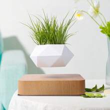 Magnetic Levitating Plant Pot Floating Planter Levitating Air Bonsai Pot,Cool Stuff,Levitating Magnetic Bonsai Pot - 360° Auto Rotating Floating Planter For Small Plants/Herbs, Quality Resin Decor For Home Office Desk, Unique Gift For Friends Lovers - 淺棕色 - 查看 4