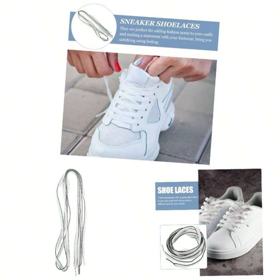 8 Pares De Cordones Cordones De Zapatos Correas De Zapatos Para Zapatillas De Deporte Cordones De Zapatos Para Nios Cordones De Zapatillas De Deporte Cordones De Nios - 128.00X0.50X0.10CMx3pcs + como se muestra x 3 piezas - Ver 1