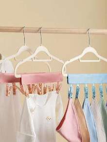 便携式旅行布艺衣架，多功能可折叠衣夹，袜子内衣夹，酒店旅行晾衣架，旅行必备，汽车配件，户外装备，飞机旅行收纳袋，实用物品，夏季必备，办公用品
