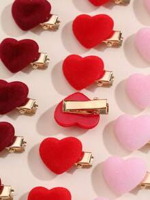 Bộ 10/30 kẹp tóc hình trái tim màu đỏ/hồng/đỏ tía thời trang dành cho nữ, thích hợp sử dụng hàng ngày, dự tiệc, ngày Valentine, kẹp càng cua, kẹp tóc cài, phụ kiện tóc ngày Valentine, quà tặng Valentine, phụ kiện tóc, ghim cài tóc - Nhiều màu - Xem 5