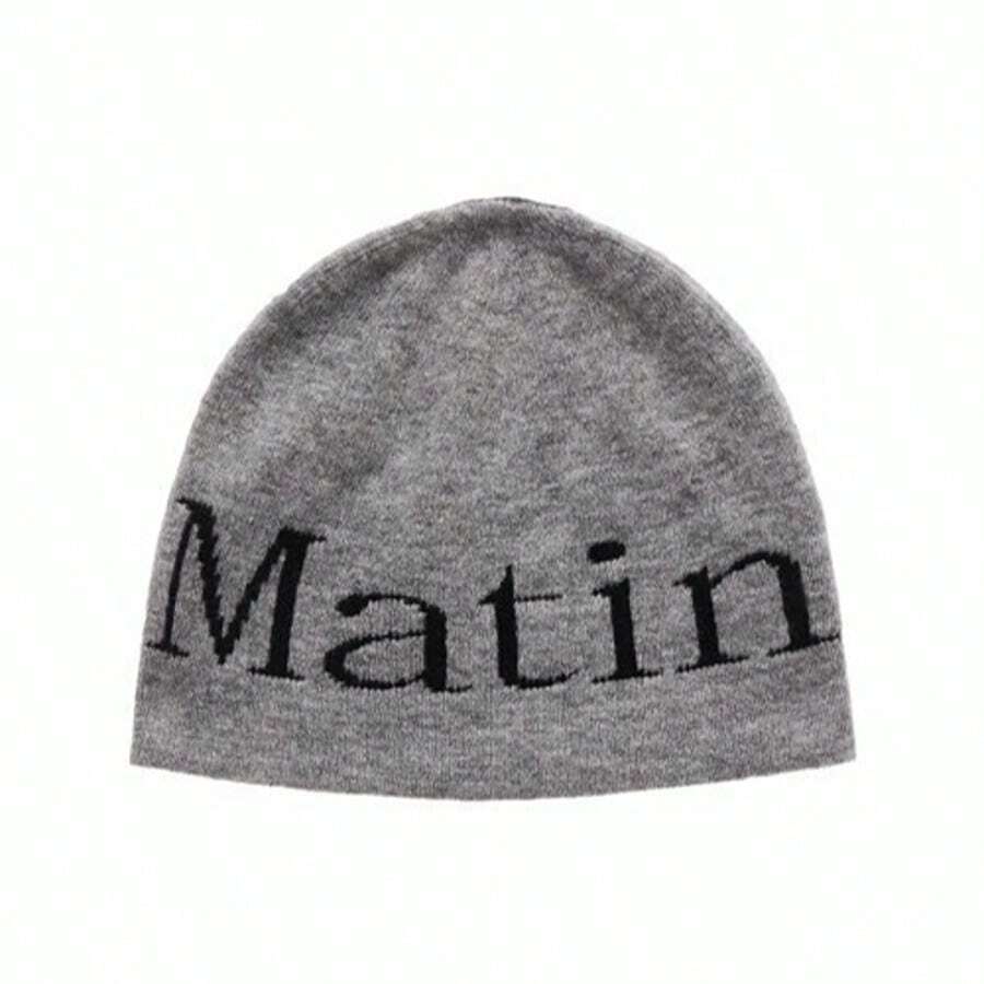MATIN KIM M K Hairy Knit Beanie | Unisex Cozy Slouchy Winter Headwear | Authentic Korean Fashion K-Style Streetwear Knit Hat Accessory Grey - 淺灰色 - 查看 1