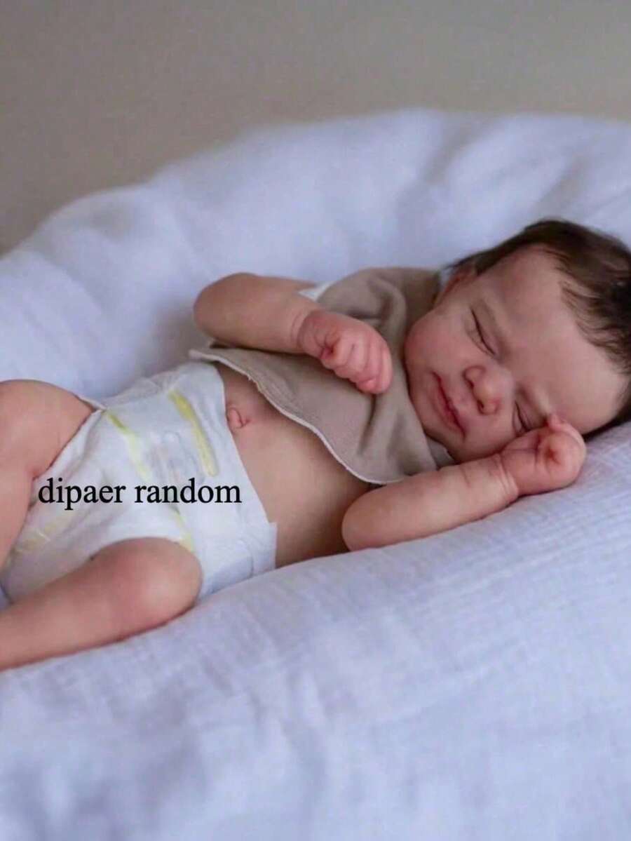 48厘米全软硅胶重生娃娃，3D彩绘肌肤，血管清晰可见；19英寸逼真睡姿新生男婴玩具，带浴缸，生日圣诞礼物 - 全身乙烯基 - 查看 1