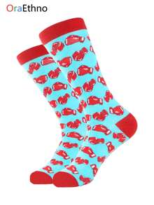 1 par de calentadores de pierna de media pantorrilla con diseño unisex de elementos de construcción y boxeo, calentadores de pierna casuales de moda, gran regalo para entusiastas de los pasatiempos - Multicolor - Ver 9