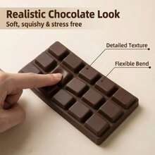 1pc Stress Relief Squeeze Toy, Realistic Chocolate Gummy Toy, Office Stress Relief Tool, Stretchable & Squeezable, Creative Small Gift, Decorative Ornament, Fun Stress Relief Toy, Slow Rebound With Fruit Fragrance, Christmas Gift - Multicolor - View 4