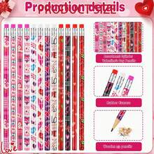 20/10/5支装情人节铅笔带橡皮擦，适合作为派对礼物、赠品、办公奖励、学习用品、课堂奖励、生日礼物、节日礼物、情人节礼物【混合发货】