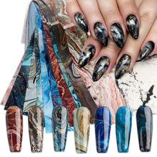 10pcs/Set(Bagged)Marble Gradient Nail Art Foils Set Nail Transfer Sticker Paper DIY Manicure Nail Decoration Accessories - 彩色 - 查看 1