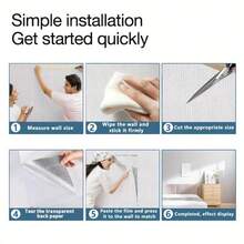 DIY亚麻墙纸墙贴壁纸家具粘纸墙贴墙贴贴纸墙面贴适用于家居防水防潮自粘壁纸 - 彩色 - 查看 4