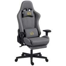 Ergonomic Gaming Chair With 3D Armrests, Adjustable, Office Chair With Casters And Lumbar Support, Grey - Grey - View 9