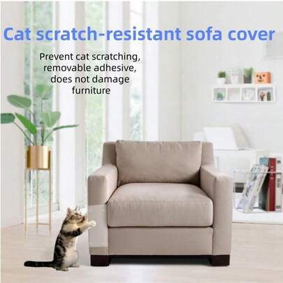 Transparent PVC-skydd mot kattrepor, slitstarkt skyddsöverdrag för möbelsoffor