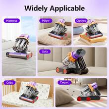 E.LUO Mattress Vacuum Cleaner, Bed Vacuum Cleaner, 18Kpa Dual Roller Vacuum Cleaner With UVC, Hot Air And High Heat, Strong Suction, Dual Cup Handheld Sofa Vacuum Cleaner, Suitable For Pillows, Baby Beds, Sofas And Pet Hair. - US A Type Plug(110-127V) - View 4