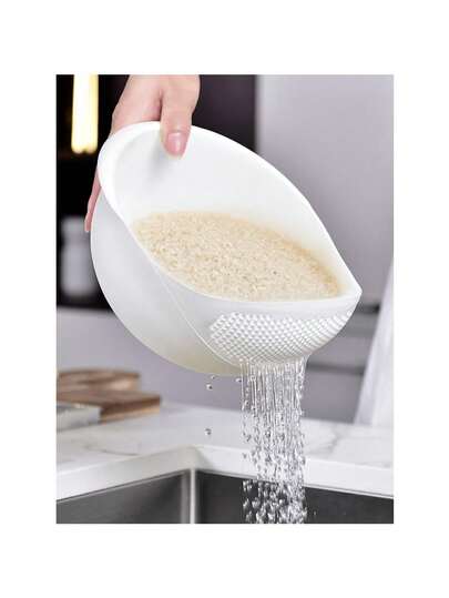 1/3 Pcs Portable 3-In-1 Drain Basket With Handle, Minimalist White/Pink Plastic, Lightweight & Non-Tipping, For Outdoor Gatherings/Garden Picnics/Home Meal Prep, Ideal Father's Day Item For Outdoor Enthusiasts