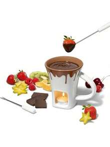 1 Pc Ceramic Chocolate And Cheese Fondue Set With Mug – Comes With A Ceramic Bowl Base, Perfect For Valentine's Day, Parties, And Family Gatherings – No Stove Required, Easy-To-Clean Surface, An Ideal Gift For Cheese, Chocolate, And Dessert Lovers, Modern Kitchenware, Elegant Plates And Dishes, Butter Warmer, A Must-Have For Home Cooking. - Multicolor - View 15
