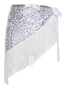 Belly Dance Hip Band With Sequined Tassels, Waist Wrap, Sequined Hip Band, Dance Costume, Women's Accessories, Tassel Sequined Waist Chain - Multicolor - View 11