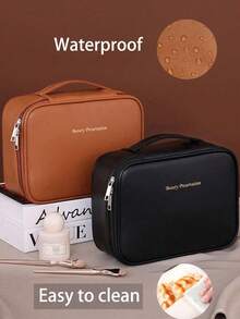 1pc Multi-Functional Travel Makeup Bag, Large Capacity Cosmetic Organizer Bag, Waterproof Makeup Brush Holder, Detachable Makeup Bag, Portable Handbag, Suitable For Carrying Beauty Essentials, Skincare, Makeup Brushes, Vacation & Travel Essentials, Back To School Supplies - Multicolor - View 7