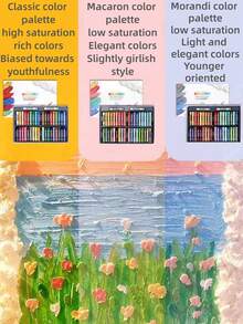 52/38/26pcs/Set Macaron Professional Oil Pastels, Suitable For Art Students, DIY Soft Wax Crayons, Multi-Color Painting Pens, Smooth Oil Paints, Super Soft White, Rich Oil Pastels, Suitable For School, Painting, Art Creation Drawing Tool Set // Back To School Supplies.