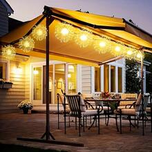 8pcs Solar Hanging Firework Lights 480 LED Solar Powered Outdoor Sparkling Starburst Sphere Lights 8 Modes Fairy Light For Patio - 8PCS暖色 - 查看 3