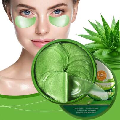 Under Eye Patches For Puffy Eyes And Dark Circles – 60 PCS Aloe Vera Under Eye Mask With Pure Natural Extracts To Combat Puffiness, Fine Lines, Wrinkles, And Bags