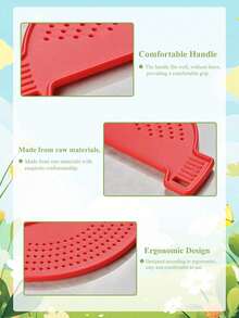 1 pieza Colador de silicona, Colador de malla de plástico, Filtro de alimentos en forma de semicírculo, Apto para cocinar fideos, verduras y frutas, Resistente al calor para todas las ollas y tazones, Esencial de cocina, Regalo para estudiantes/Navidad - Multicolor - Ver 3