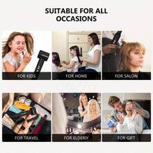 UKLISS Herramienta de peinado de alta velocidad 7 en 1 - Cepillo de aire caliente enchufable de alta potencia, secador de pelo multifunción para rizar y alisar - Azul - Ver 6