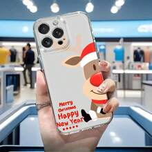 Funda Transparente de Reno de Regalo de Navidad Adecuada para 17/17AIR/17 Pro/17 Pro/16/16E/16 Pro/16 Plus/16 Pro/15/15 Pro/15 Plus/15 Pro/14/14 Plus/14 Pro/13/13 Pro/13 Pro/13/12/12 Pro/11/11 Pro, Funda de Teléfono Creativa de Dibujos Animados, Resistente a Impactos y Caídas, Adecuada para 17/17ProMax/iPhone16/16Plus/16Pro/16ProMax, iPhone15/15Plus/15Pro/15ProMax, iPhone14/14Plus/14Pro/14ProMax, iPhone13/13Pro/13ProMax, Regalo Perfecto para Novia, Novio, Día de San Valentín, Navidad - transparente - Ver 7