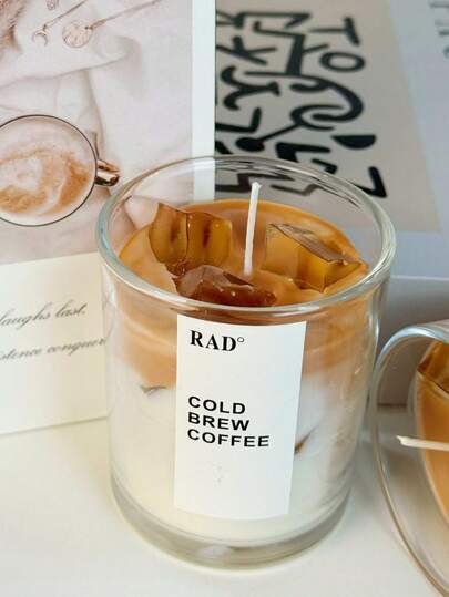 1pc Jelly Cup Scented Candle (Matcha/Coffee Fragrance), Handmade Soy Wax Candle/Aromatherapy Candle, Stress Relief, Relaxation, Suitable For Home Decor, Bedroom Decor, Gifts, Holiday Gifts, Birthday Gifts, Women Gifts, Wedding Decor