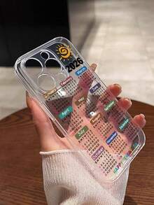 Calendar Painting Perforated Transparent Painted Minimalist Fashion Creative Shockproof Phone Case Compatible With IPhone 17/17 Pro/17 Pro Max, 16/11/16 Pro/16 Plus/16 Pro Max/16e, 15 Pro Max, 13/14/12/XS/XR/7G/8P, Galaxy 11/12 Pro/12/12X/13 Pro/14 Pro/15 Pro/X3 Pro, Redmi 10/9/Note 9/12C/Note 11 Pro/Note 8 Pro/9C/9A, Protective Phone Case - Multicolor - View 1