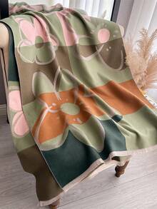1pc Faux Cashmere Minimalist Floral Jacquard Warm Scarf/Wrap For Women, Fashion Versatile Air Conditioning Shawl Blanket, Suitable For Autumn/Winter - Multicolor - View 2