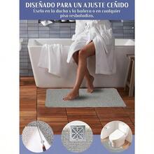 2PCS Tapete para Regadera Antiderrapante Tapete para Baño Alfombrillas de Baño de PVC Loofah Tapete de Ducha para Baño Secado Rápido para Regadera Cocina Gris 60 x 40 cm