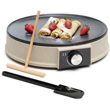 Moss & Stone Crepera eléctrica de 8 pulgadas, Pan Apo Crepera portátil y interruptor de encendido/apagado de placa caliente, revestimiento antiadherente, control automático de temperatura(Beige) - Multicolor - Ver 2