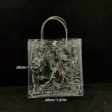 20个/套（20*20*8厘米）透明派对礼品袋，可重复使用防水礼品袋，适用于生日、节日、手工礼物 - 無色 - 查看 8