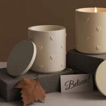 2 Buah/Set Cetakan Silikon Toples Lilin Bentuk Hati Timbul, Cetakan Kerajinan Toples Lilin Aromaterapi Bentuk Silinder Beton Plaster DIY dengan Tutup, untuk Dekorasi Rumah, Dekorasi Ruangan - Cetakan Silikon - View 6