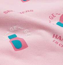 Skechers 女童柔软针织字母印花彼得潘领连衣裙 - 粉色 - 查看 5