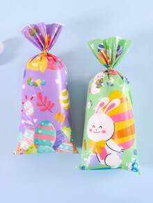25/50/100 chiếc túi quà bằng nhựa họa tiết thỏ và trứng Phục Sinh, lý tưởng để trang trí lễ Phục Sinh, làm quà tặng tiệc tùng, gói quà, đựng trang sức, đồ dùng cho tiệc mùa xuân/hè. - Nhiều màu - Xem 7