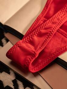 5pcs Sexy Thongs Womens Panties Rhinestone Low Waist Underwear Soft Breathable Comfortable Female Lingerie Good Elasticity Opaque Suitable For Daily Work Sports And Dating Sexy Gifts For Lovers Womens - 混合色1 - 查看 4