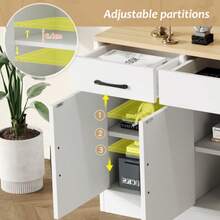 Modern White Sideboards, Multifunctional Functions In Wood, Wohnzimmer-Esszimmerschrank, White Sideboards With Decoration - 白色 - 查看 4