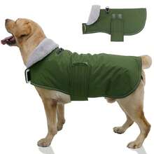 Casaco de inverno para cães com fechos de , jaqueta de neve à prova de vento, colete refletivo para animais de estimação em clima frio para cães pequenos, médios e grandes - Verde - Ver 21