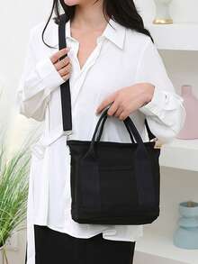 Diaper Bag, Multifunctional Mommy Bag With Multiple Pockets And Compartments, Foldable Handbag And Shoulder Bag - Black - View 6