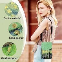 Handytasche zum Umhängen Damen Segeltuch Holey Umhängetasche Damen mit Abnehmbarem Handgelenkriemen, 3 Taschen Crossbody Bag Damen mit Abnehmbarem Schulterriemen und Reißverschluss-4873 - Blau - Übersicht 4