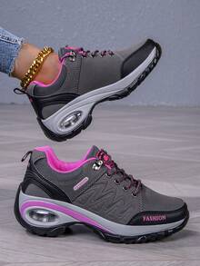 Plus Size Women's Air Cushion Casual Lightweight Athletic Sneakers, Grey - Grey - View 2