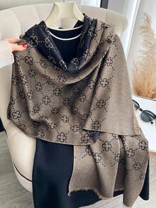 1 chiếc khăn choàng cổ dệt jacquard họa tiết cỏ ba lá thanh lịch, đa năng dùng trong phòng điều hòa, áo khoác ngoài mùa xuân/thu, phụ kiện thời trang hàng ngày. - Nhiều màu - Xem 5