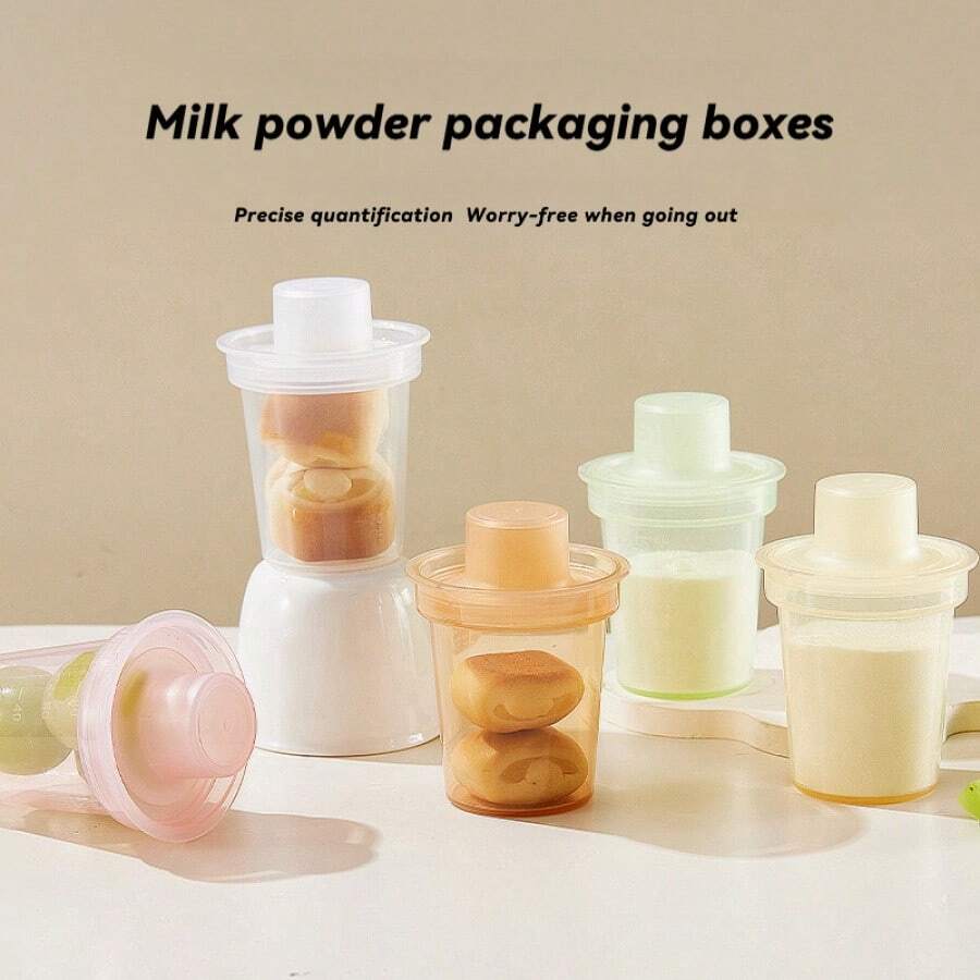 1pc 80ml Portable Baby Milk Powder Container, Infant Formula Dispenser Box For Outdoor Use - Multicolor - View 1