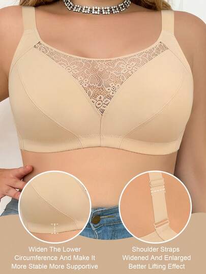Sujetador inalámbrico de talla grande para mujeres, con soporte lateral y correas y banda anchas, que da forma y levanta, realza el busto, sexy y cómodo, adecuado para uso diario y ocasiones especiales