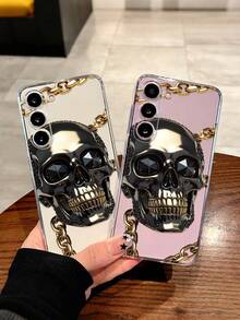 Skeleton Painted Transparent Minimalist Stylish Shockproof Phone Case Compatible With IPhone 17/17 Pro/17 Pro Max, 16/11/16 Pro/16 Plus/16 Pro Max/16e, 15 Pro Max, 13/14/12/XS/XR/7G/8P, Galaxy S25/S25 Plus/S25 Ultra, A16/A36/A26/A56/A50/A12/A32,