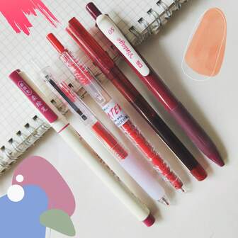 5pcs Assorted Neutral Pens, 0.5mm Fine Tip, Comfortable Grip, Smooth Writing, Suitable For Various Occasions, School And Office Supplies