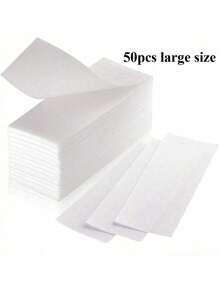 100pcs/50pcs White Non-Woven Fabric Hair Removal Paper, One-Time Quick Hair Removal Wax Paper, Skin Care Instant Peeling Beeswax Hair Removal Paper,Christmas & New Year Gifts. - White - View 6