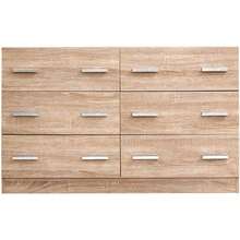 Chest Of Drawers 6 Drawer Oak Tallboy Dresser Clothes Storage Cabinet Organizer Lowboy Bedside Table Bedroom Furniture Home Living Room Hallway Entryway - Natural - 查看 5