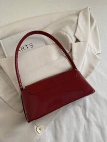 Túi đeo vai kiểu dáng cổ điển mới, có quai xách dưới cánh tay, khóa cài kim loại và nắp mở. Thiết kế nhẹ nhàng và tối giản. Túi nhỏ gọn với dung tích nhỏ, lý tưởng cho phụ nữ sử dụng hàng ngày, đi làm, du lịch và sinh viên. - Đỏ - Xem 5