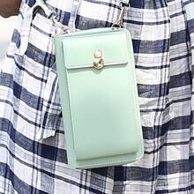 Bolso de Hombro para Teléfono de Gran Capacidad, Pequeño y Exquisito, Cartera Multifuncional, Bolso Cruzado para Mujeres - Marrón - Ver 6